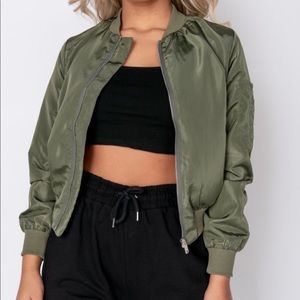 Green Womens Bomber Jacket